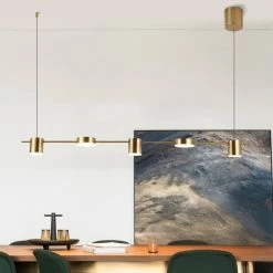 Staunton And Henry Lighting Modern Linear Gold Hanging Track Lights