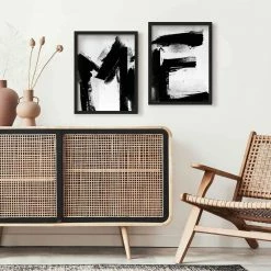 Staunton And Henry Black And White Alphabet Wall Art With Frame