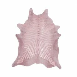 Staunton And Henry Premium Zebra Print White Faux Cowhide Rug Rugs