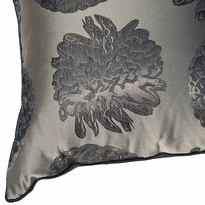 Staunton And Henry Floral Embroidered Satin Throw Cushion
