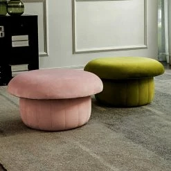 Staunton And Henry Plush Velvet Mushroom Stool Furniture