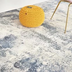 Staunton And Henry Abstract Pattern Blue And Beige Rug Rugs