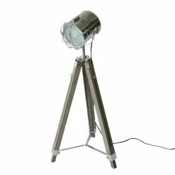 Staunton And Henry Lighting Wood Tripod Spotlight Floorlamp