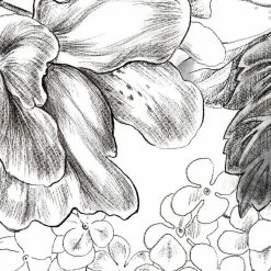 Staunton And Henry Monochrome Floral Wall Mural Wall Decor