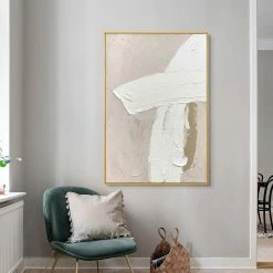 Staunton And Henry Modern Abstract Beige And White Oil Painting