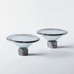 Staunton And Henry Metal And Glass Dessert Bowl - Set Of 4