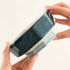 Staunton And Henry Ako Blue And Red Japanese Octagonal Serving Bowls