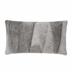 Staunton And Henry Home Accessories Cream And Grey Cowhide Throw Cushion