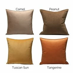 Staunton And Henry Home Accessories Anais Velvet Plain Throw Cushions