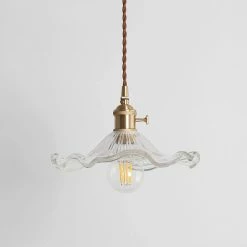 Staunton And Henry Lighting Vintage Glass And Brass Pendant Light
