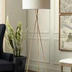 Staunton And Henry Lighting Miro Gold Tripod Floor Lamp