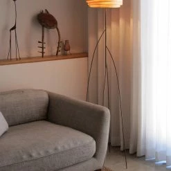 Staunton And Henry Lighting Studio Vayehi Roza Wood Veneer Floor Lamp