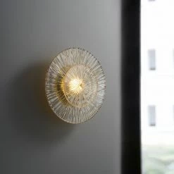 Staunton And Henry Flora Round Glass And Gold Wall Light Lighting