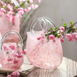 Staunton And Henry Pink Tote Bag Glass Vase