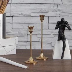 Staunton And Henry Slim Gold Candle Holder - Set Of 3 Home Accessories