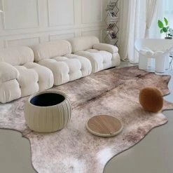 Staunton And Henry Premium Tricolor Brown Faux Cowhide Rug