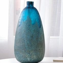 Staunton And Henry Modern Abstract Blue Glass Vase