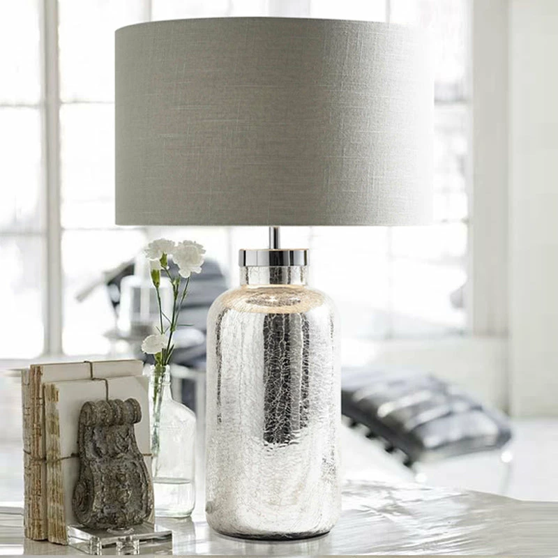 Staunton And Henry Silver Lamp With White Shade Lighting