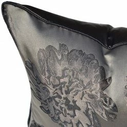 Staunton And Henry Floral Embroidered Satin Throw Cushion