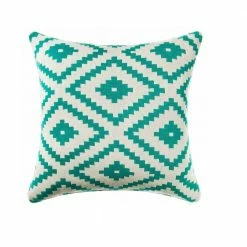 Staunton And Henry Home Accessories White & Turquoise Mexicola Throw Cushion