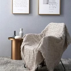 Staunton And Henry Nordic Muted Color Cotton Throw Blanket