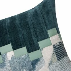 Staunton And Henry Abstract Teal And Beige Throw Cushion Home Accessories