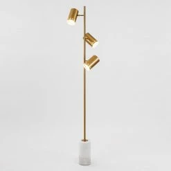 Staunton And Henry Franz Modern Gold Floor Lamp With Marble Base