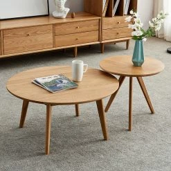 Staunton And Henry Oak Wood Tripod Side Table