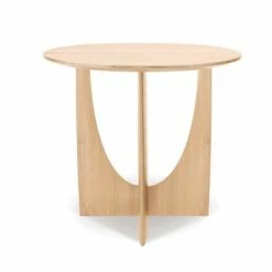 Staunton And Henry Furniture Oak Wood Asymmetric Side Table