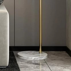 Staunton And Henry Lighting Aless Arc Gold Floor Lamp