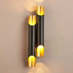 Staunton And Henry Black And Gold Wall Light
