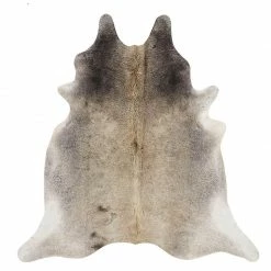 Staunton And Henry Rugs Premium Grey And Cream Faux Cowhide Rug