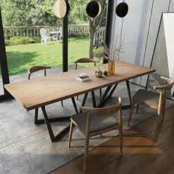 Staunton And Henry Furniture Otto Solid Wood And Metal Dining Table