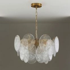 Staunton And Henry Lighting Vintage Glass Petals Chandelier