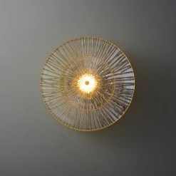 Staunton And Henry Flora Round Glass And Gold Wall Light Lighting