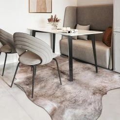 Staunton And Henry Premium Tricolor Brown Faux Cowhide Rug