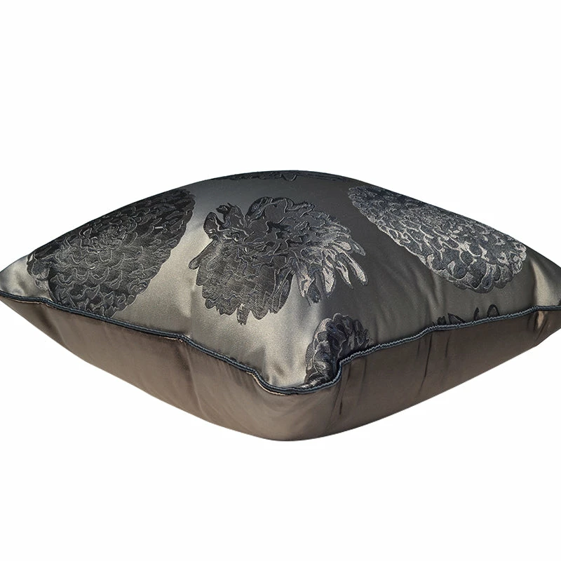 Staunton And Henry Floral Embroidered Satin Throw Cushion