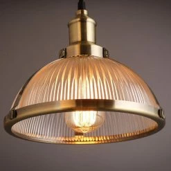 Staunton And Henry Lighting Retro Industrial Glass Pendant Light