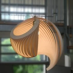 Staunton And Henry Studio Vayehi Wing Wood Veneer Ceiling Light