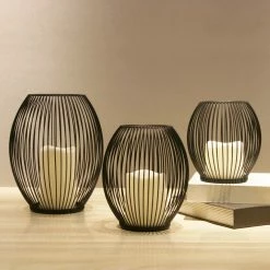 Staunton And Henry Home Accessories Black Cage Lantern Candle Holder