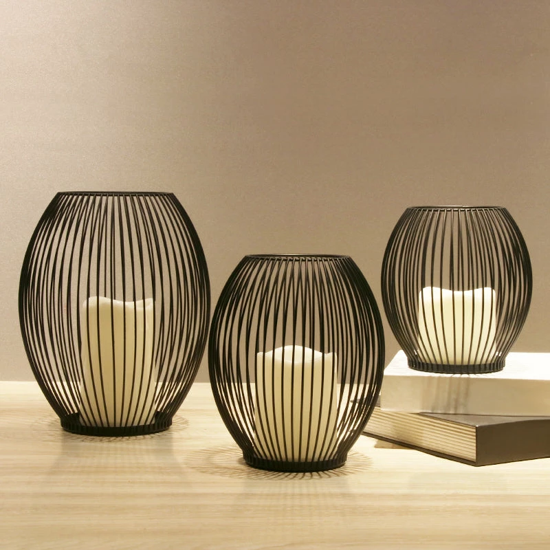 Staunton And Henry Home Accessories Black Cage Lantern Candle Holder