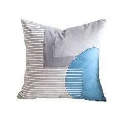 Staunton And Henry Modern Steel Blue And Gray Throw Cushion Home Accessories