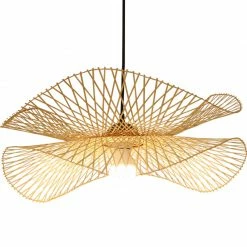 Staunton And Henry Lighting Modern Wicker Lotus Leaf Ceiling Light