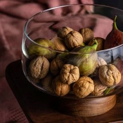 Staunton And Henry Glass And Wood Fruit Bowl Kitchen