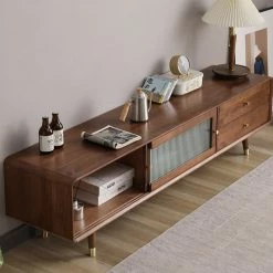 Staunton And Henry Midcentury Modern Walnut TV Cabinet With Drawers Furniture