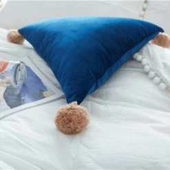 Staunton And Henry Triangle Pom Pom Cushion Home Accessories