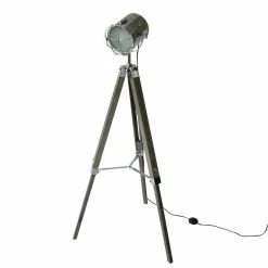 Staunton And Henry Lighting Wood Tripod Spotlight Floorlamp