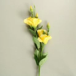 Staunton And Henry Yellow Lisianthus Silk Flowers - Set Of 3 Stems
