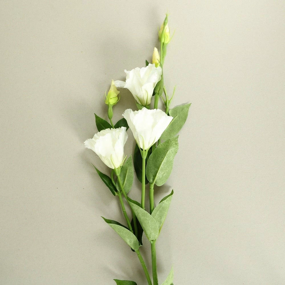 Staunton And Henry White Lisianthus Silk Flowers - Set Of 3 Stems Home Accessories