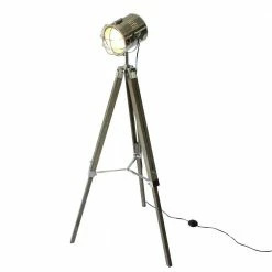 Staunton And Henry Lighting Wood Tripod Spotlight Floorlamp